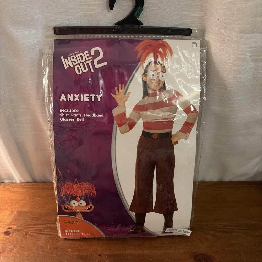 Spirit Halloween Inside Out 2 Anxiety Child Costume Sz L (12-14)